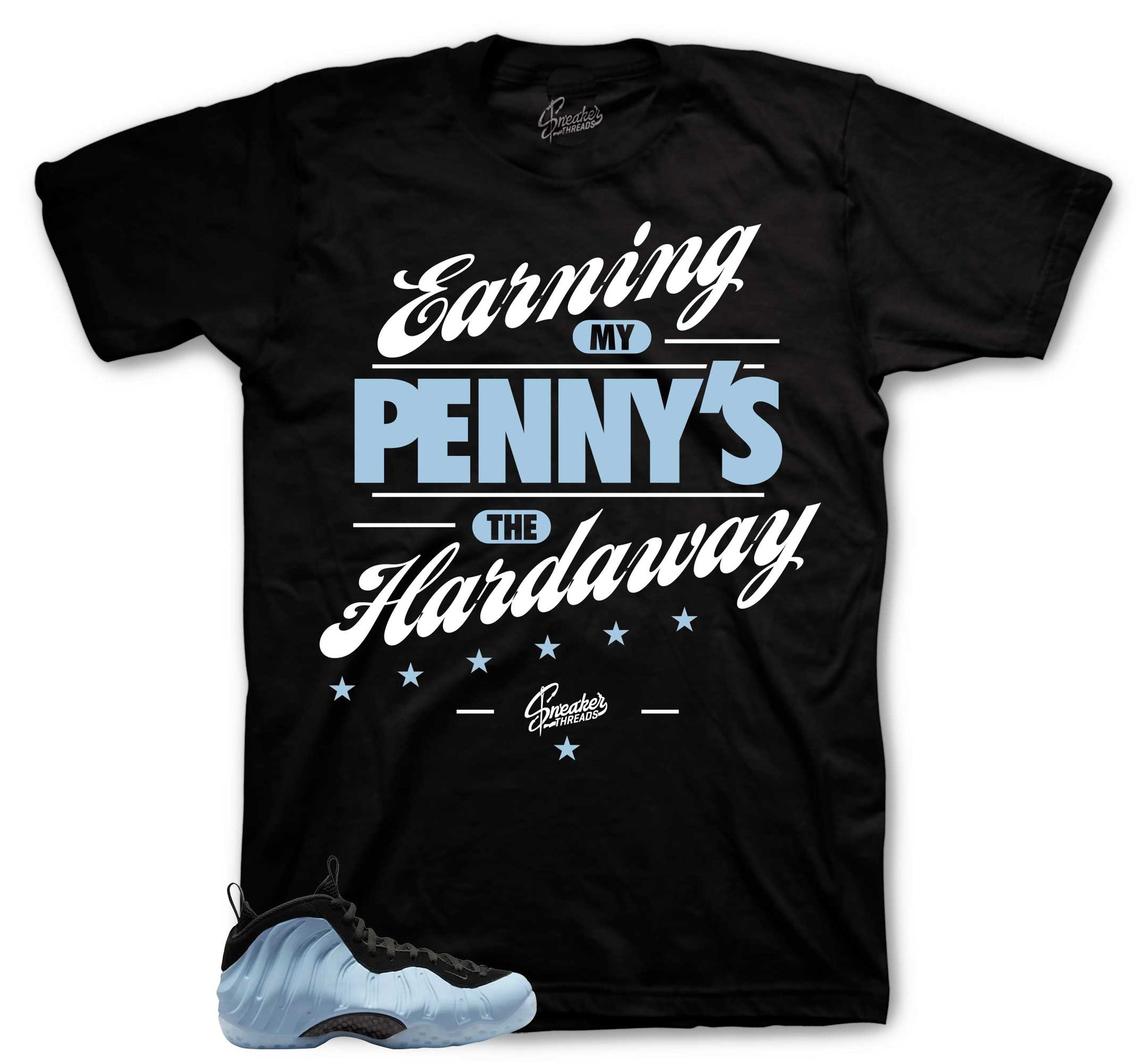 Foamposite Psychic Blue Shirt - Earning Pennies - Black