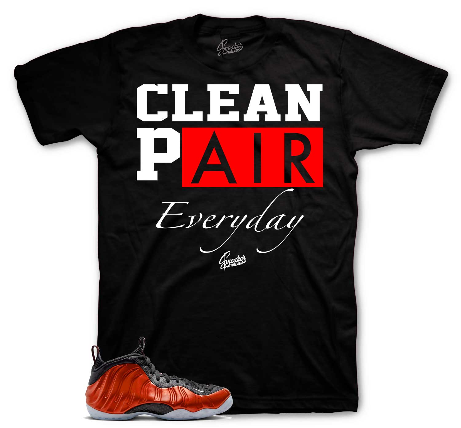 Foamposite Metallic Red Shirt - Clean Pair - Black