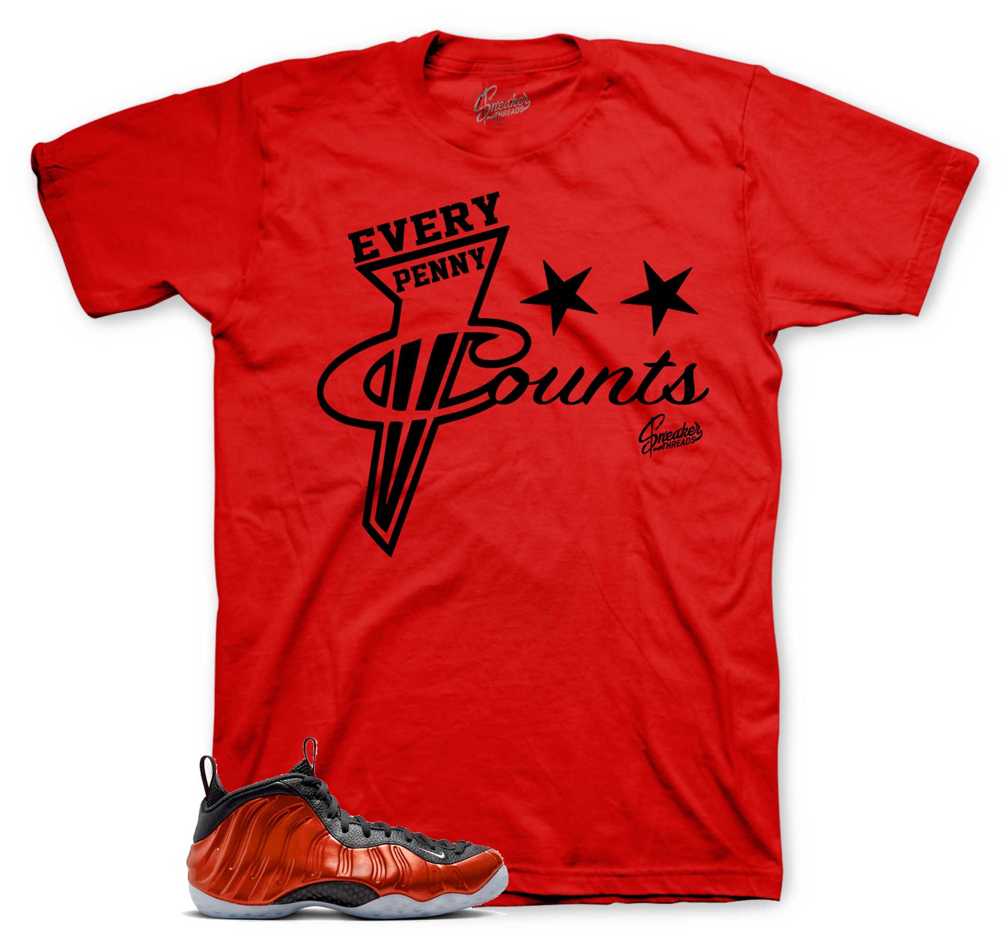 Foamposite Metallic Red Shirt - Every Penny - Red