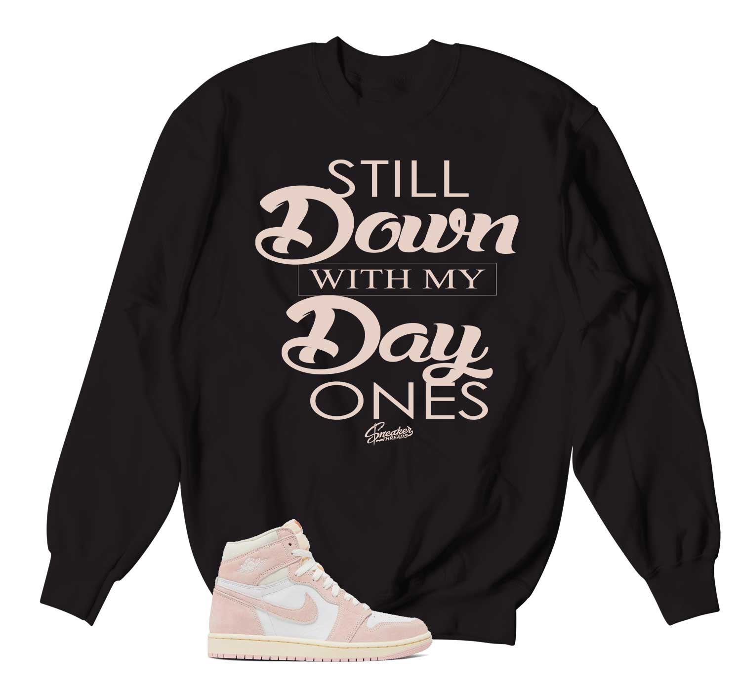 Retro 1 Washed Pink Sweater - Day Ones - Black