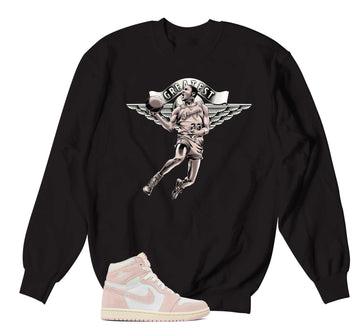 Retro 1 Washed Pink Sweater - Greatest - Black