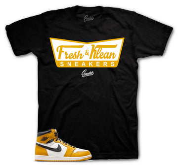 Retro 1 Yellow Ochre Shirt - Fresh & Klean- Black