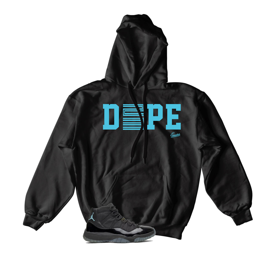 Retro 11 Gamma Blue Blue Hoodie - D23 - Black