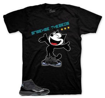 Retro 11 Gamma Blue Blue Shirt - Standing On Gammas - Black