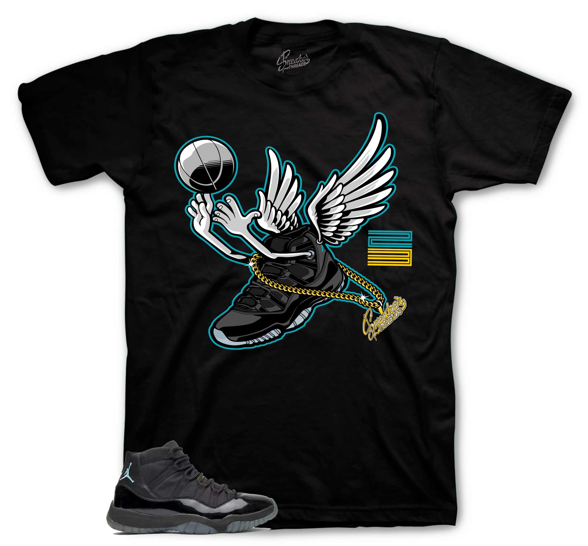 Retro 11 Gamma Blue Blue Shirt - Fly Kicks - Black