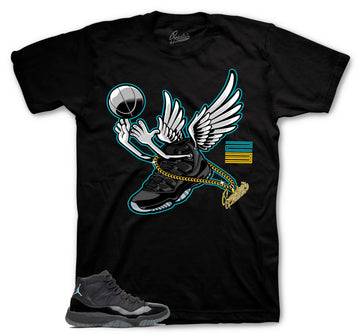 Retro 11 Gamma Blue Blue Shirt - Fly Kicks - Black