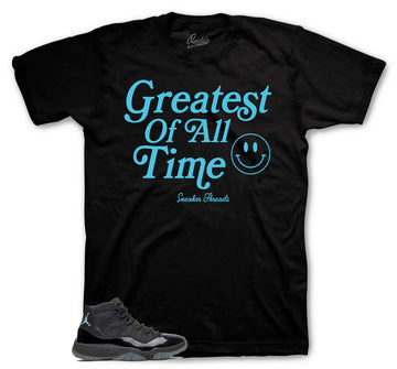 Retro 11 Gamma Blue Blue Shirt - Greatest Of All Time - Black