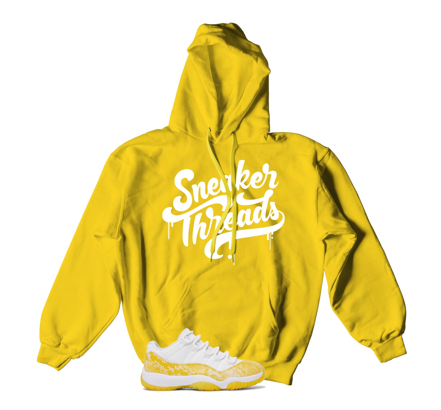 Retro 11 Yellow Snakeskin Hoody - ST Drip - Yellow