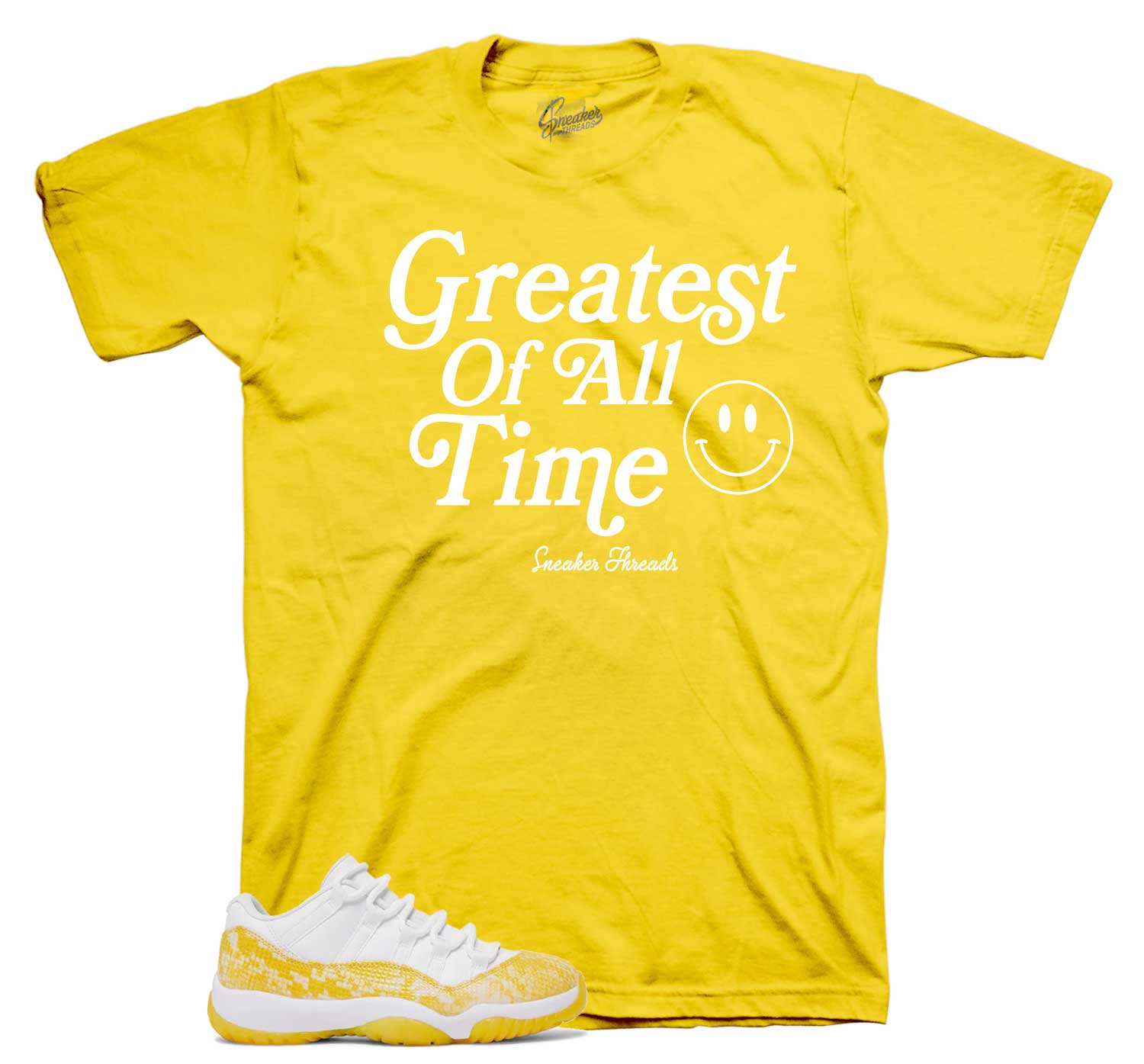 Retro 11 Yellow Snakeskin Shirt - Goat - Yellow
