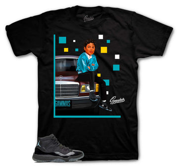 Retro 11 Gamma Blue Blue Shirt - Kickin It - Black