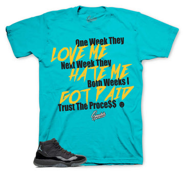 Retro 11 Gamma Blue Blue Shirt - Trust The Process - Gamma Blue