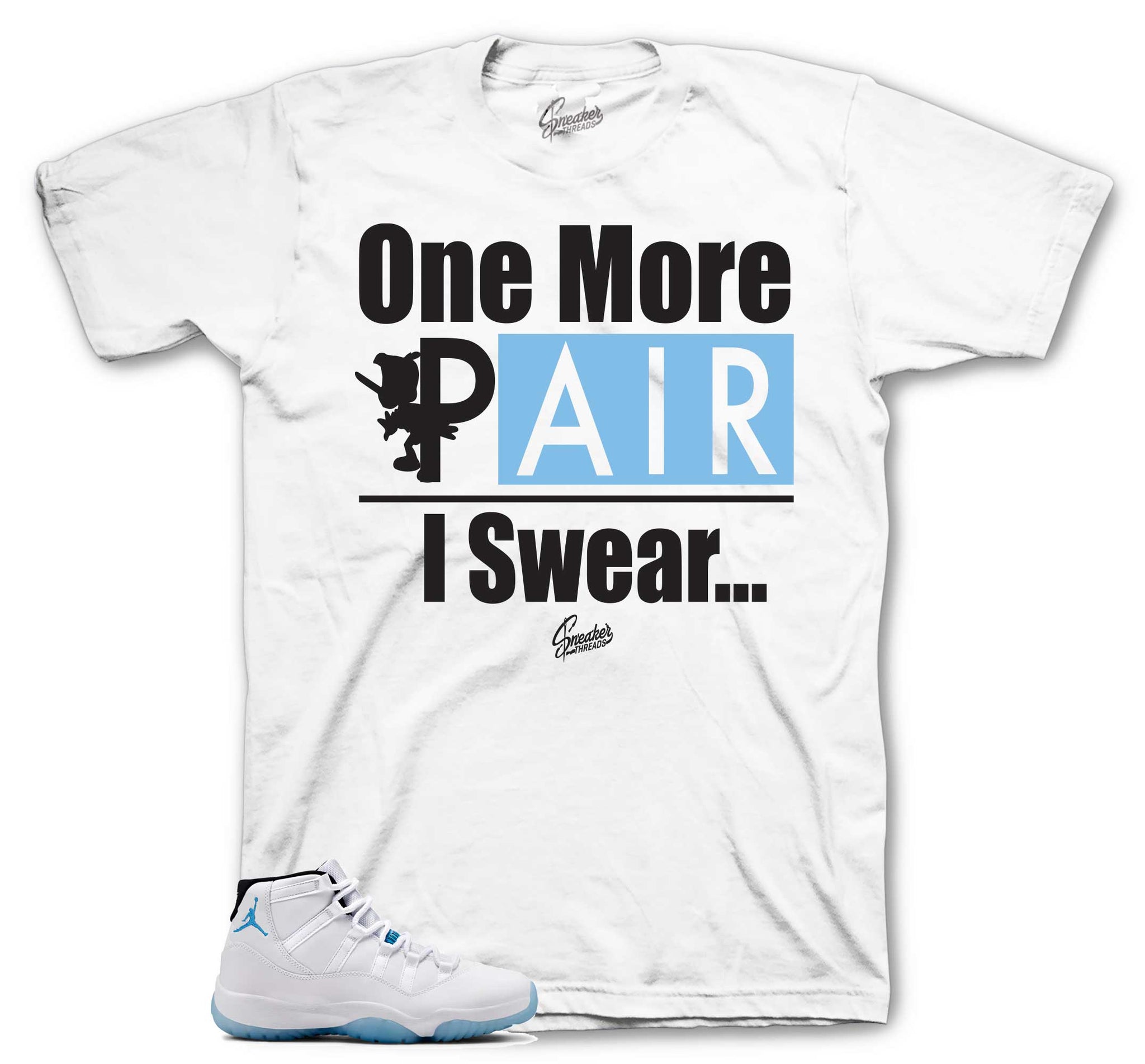 Retro 11 Legend Blue Shirt - One More Pair - White