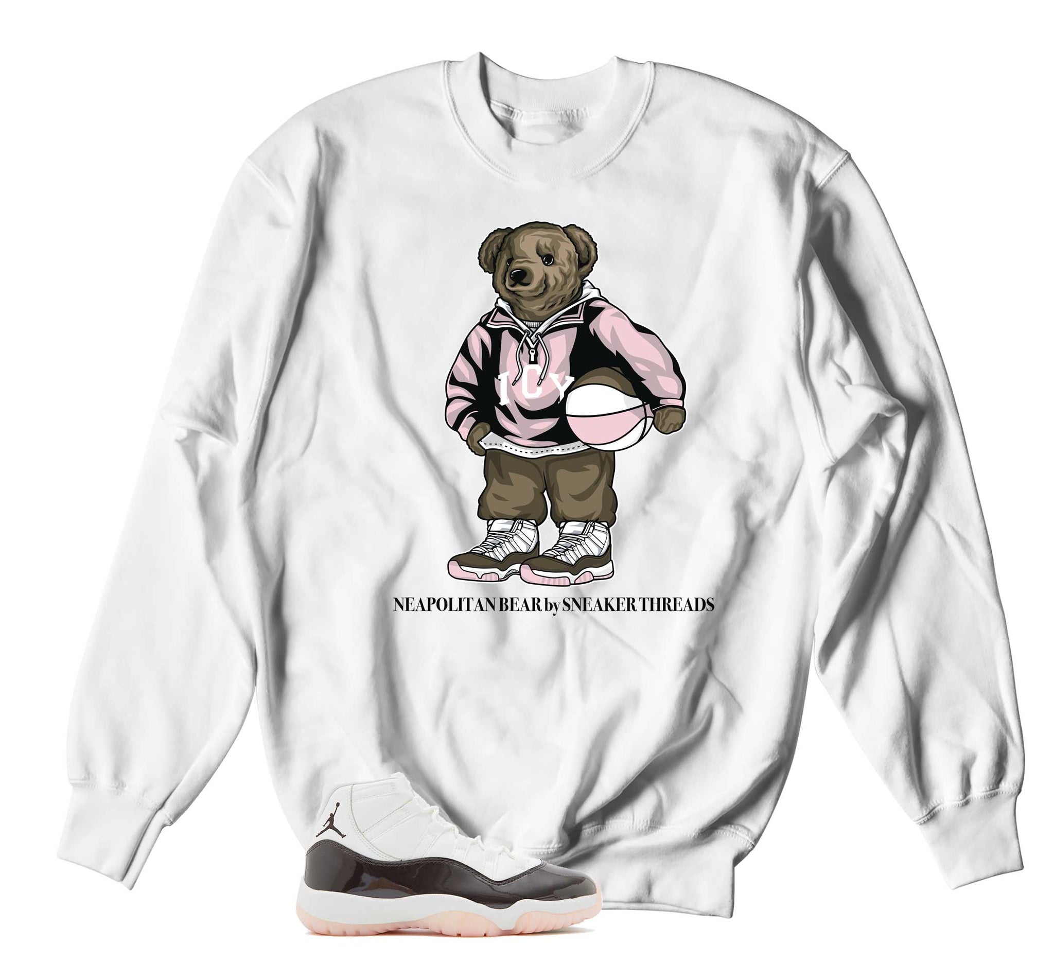 Retro 11 Neapolitan Sweater - Icy Bear - White