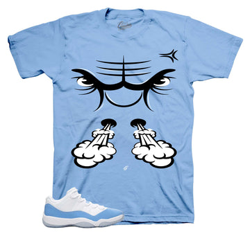 Retro 11 University Shirt - Raging Face - Blue