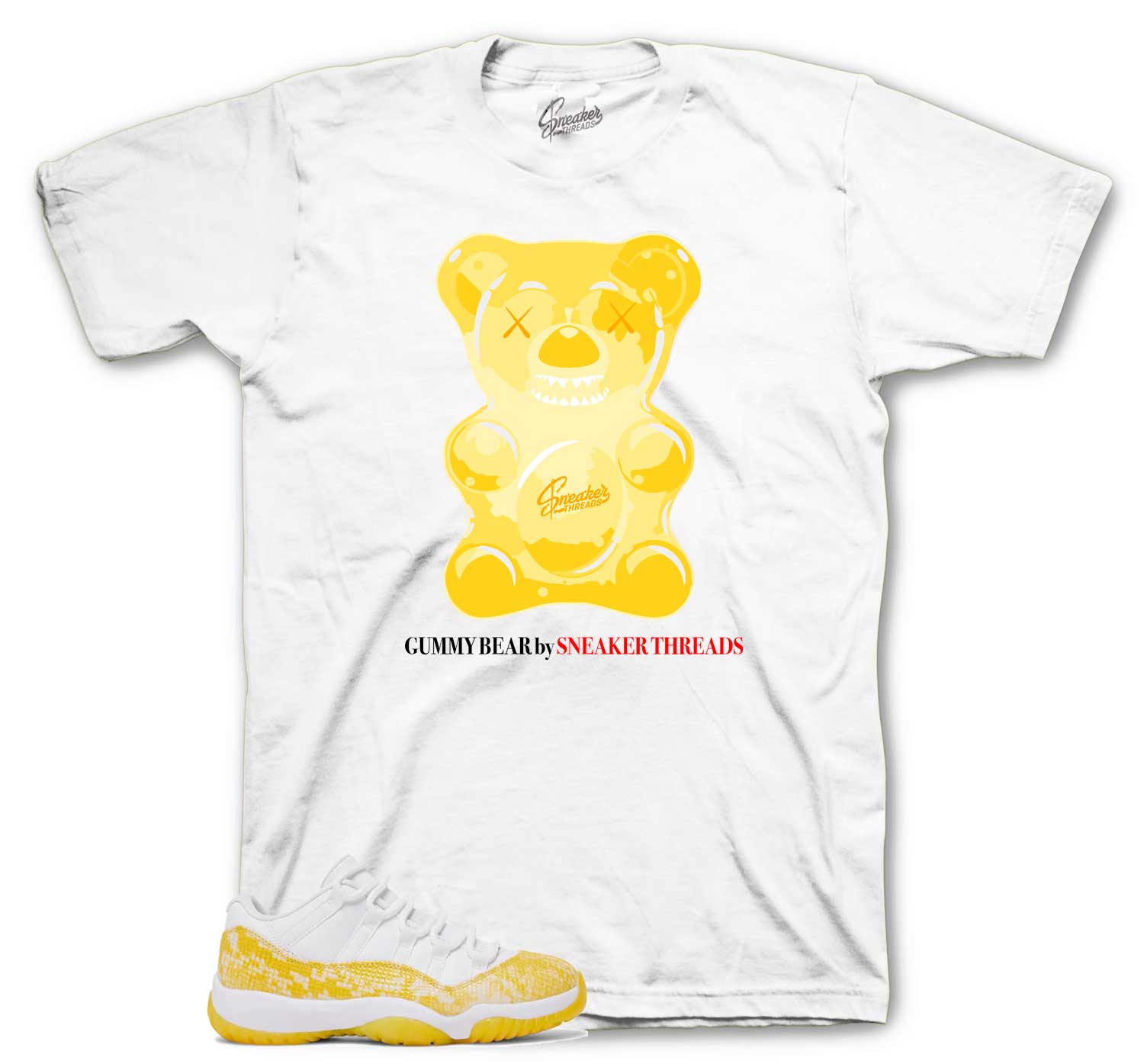 Retro 11 Yellow Snakeskin Shirt - Gummy Bear - White