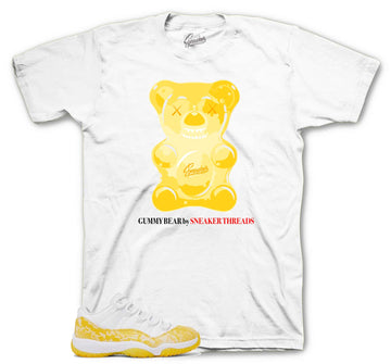 Retro 11 Yellow Snakeskin Shirt - Gummy Bear - White