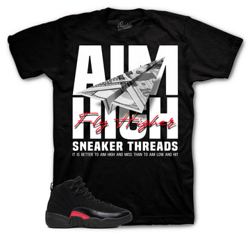 Retro 12 Bloodline Shirt - Aim High - Black