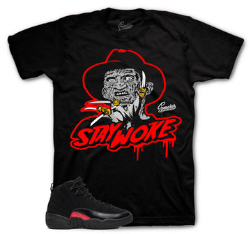 Retro 12 Bloodline Shirt - Stay Woke - Black