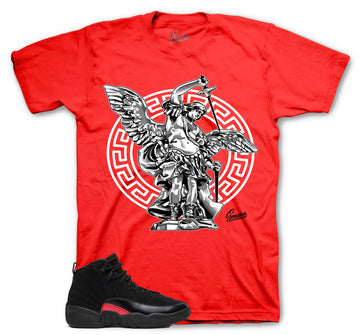 Retro 12 Bloodline Shirt - Archangel - Red