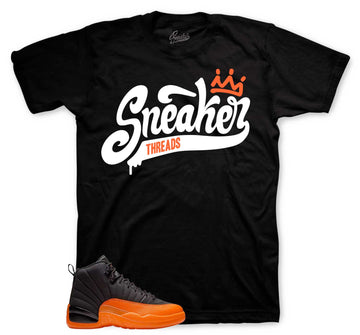 Retro 12 Brilliant Orange Shirt - ST Crown - Black