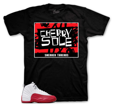 Retro 12 Cherry Shirt - Cherry Sole - Black