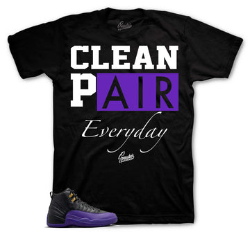 Retro 12 Field Purple Shirt - Clean Pair - Black