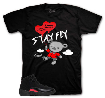 Retro 12 Bloodline Shirt - Money Over Love - Black