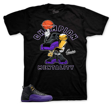 Retro 12 Field Purple Shirt - Champ Mentality - Black