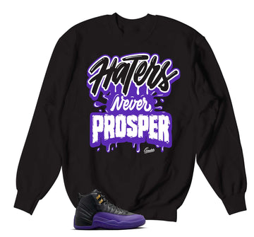 Retro 12 Field Purple Sweater - Prospser - Black