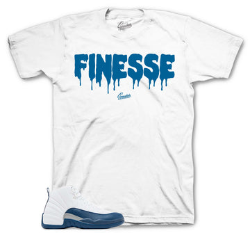 Retro 12 French Blue Shirt - Finesse - White