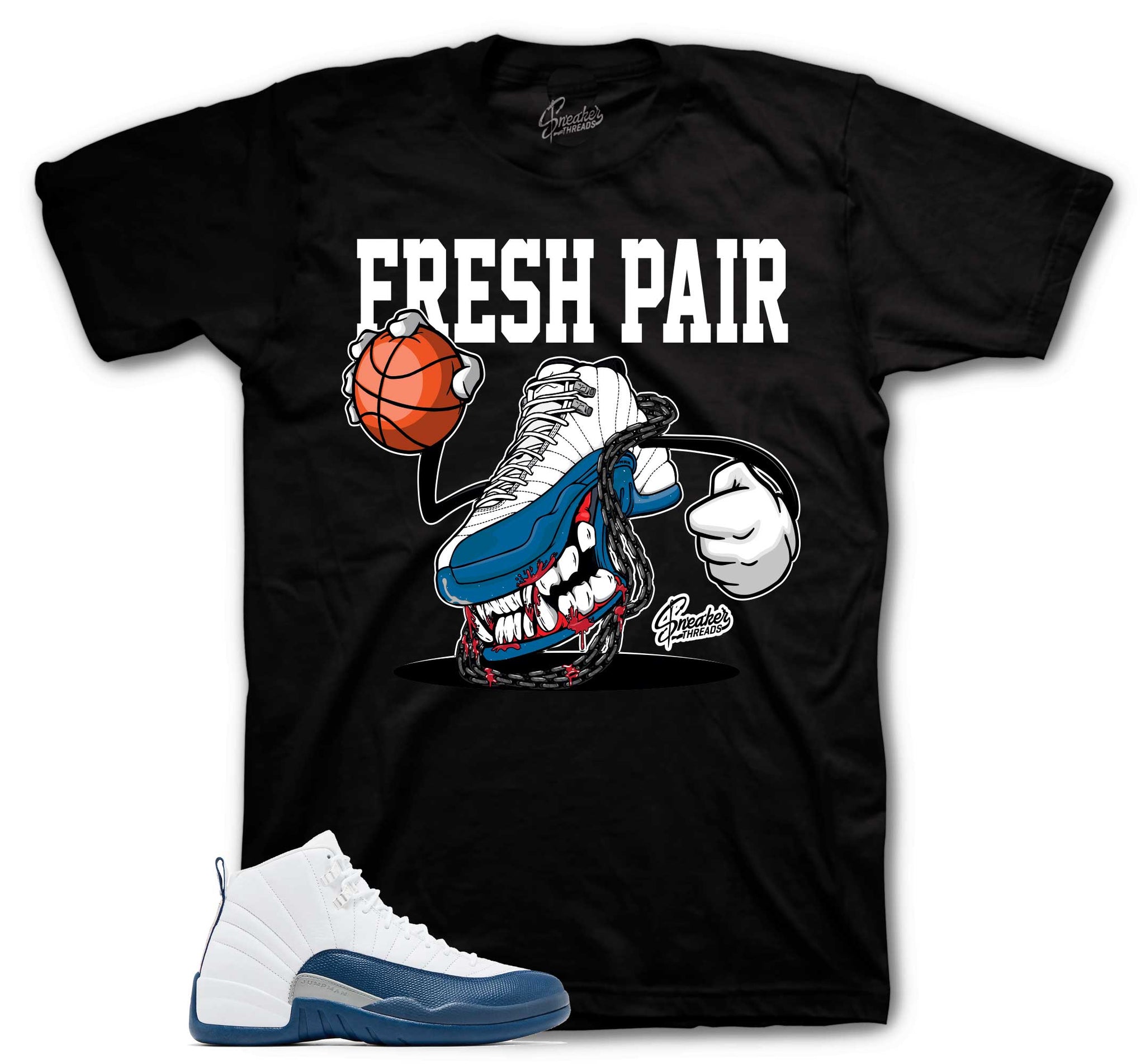 Retro 12 French Blue Shirt - Fly Kicks - Black