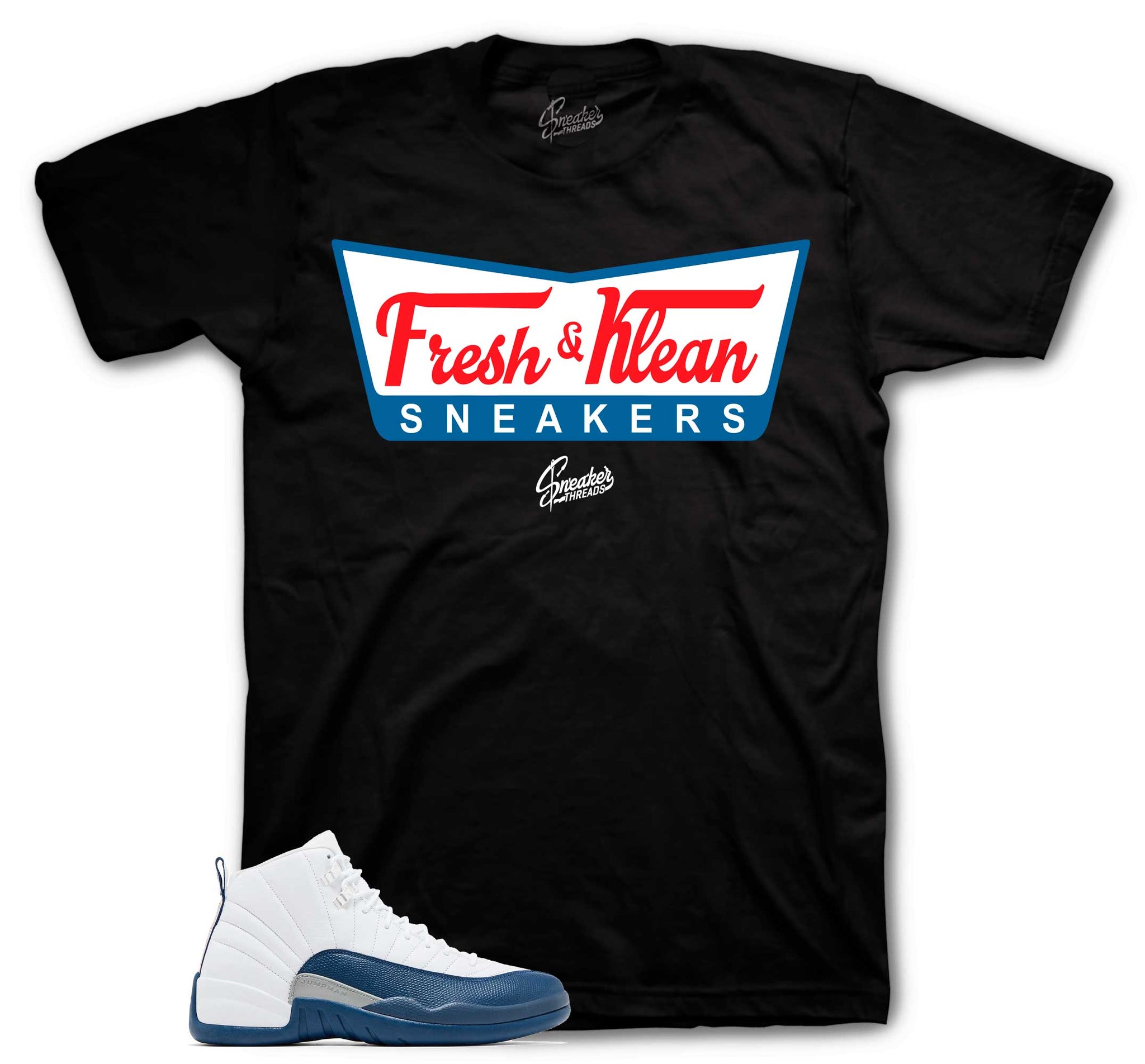 Retro 12 French Blue Shirt - Fresh klean - Black