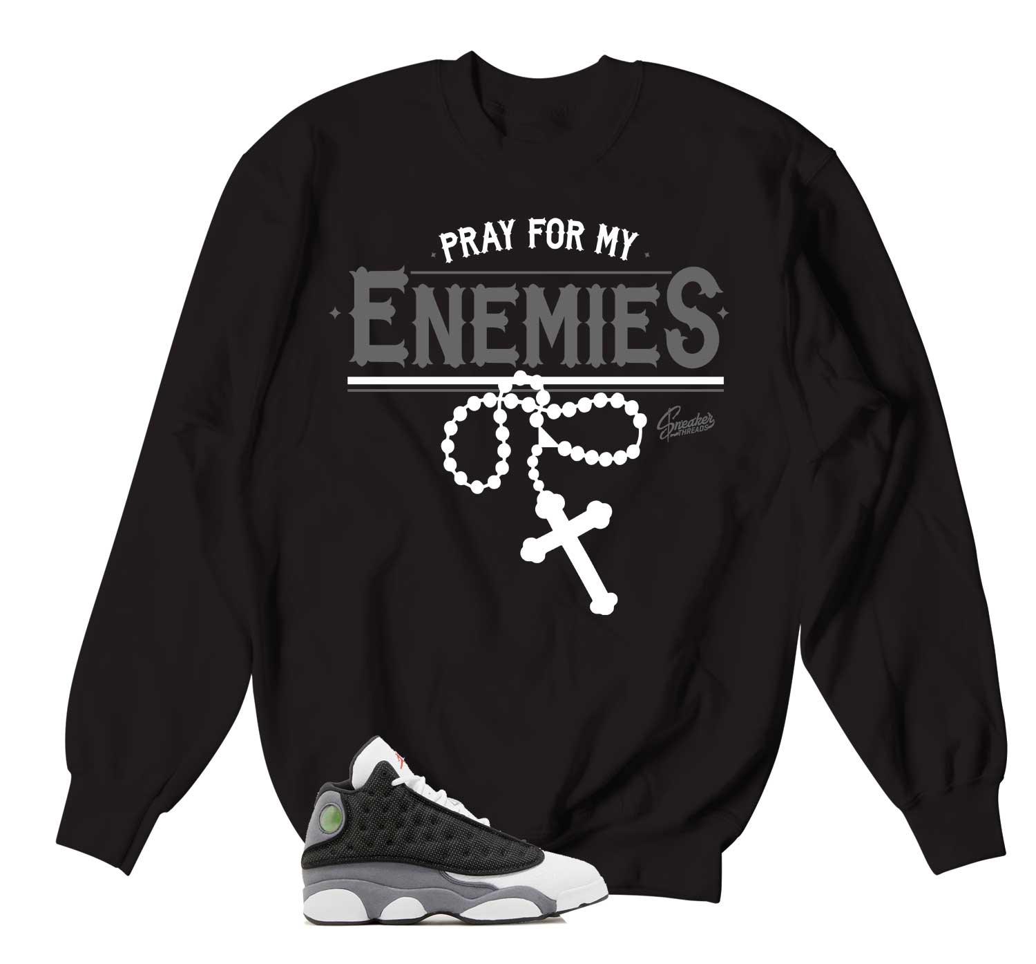 Retro 13 Black Flint Sweater - Enemies - Black