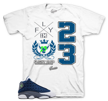 Retro 13 Flint Shirt - Flight Crest - White