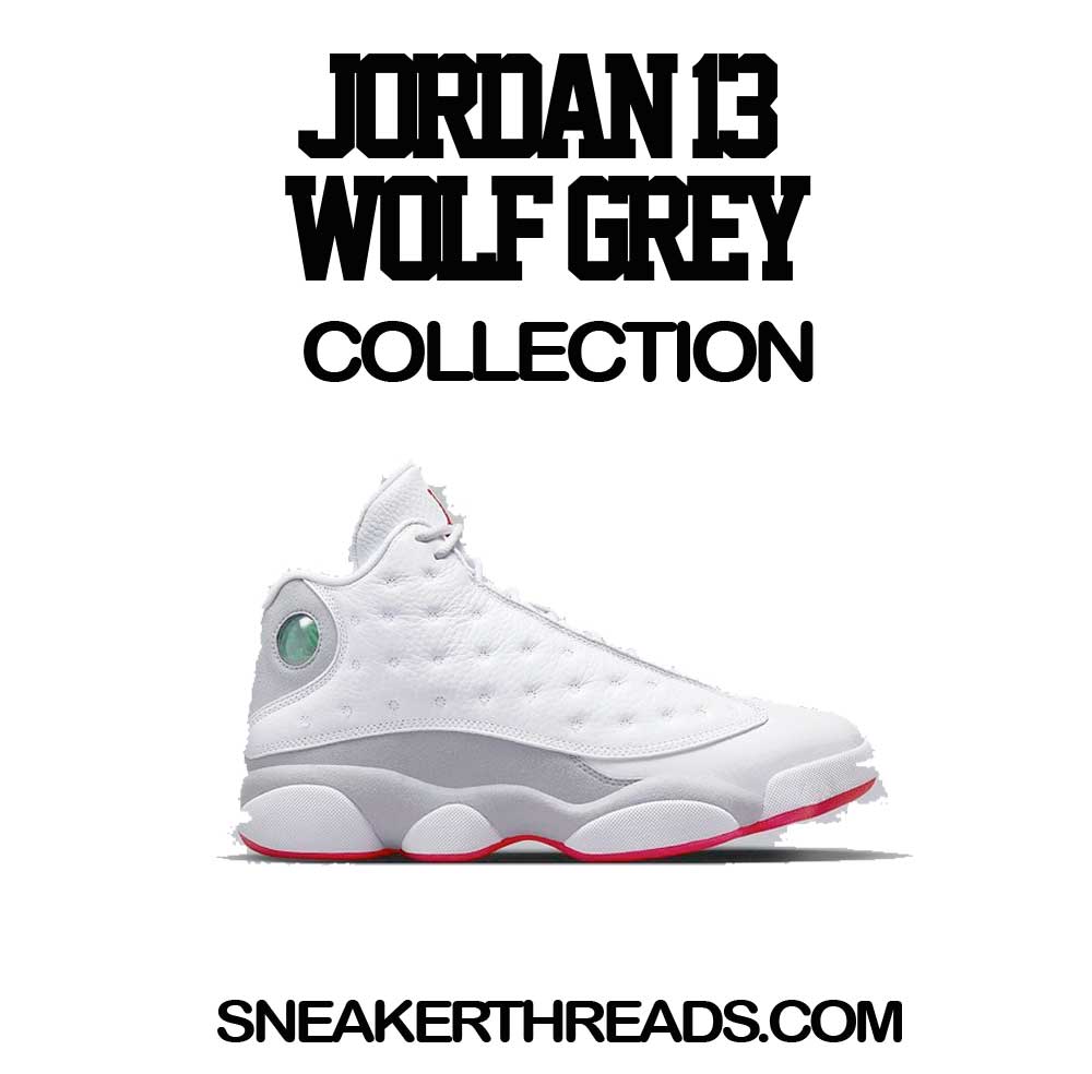 Retro 13 Wolf Grey Shirt - Social Distance - Red