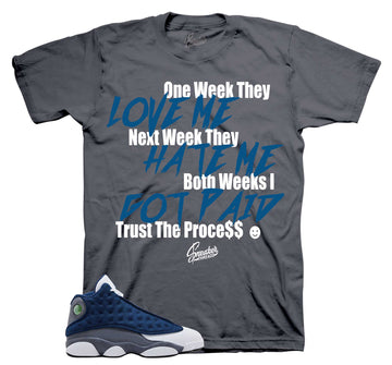 Retro 13 Flint Shirt - Trust The Process - Charcoal