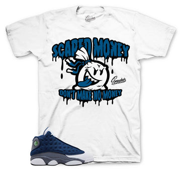 Retro 13 Flint Shirt - Scared Money - White