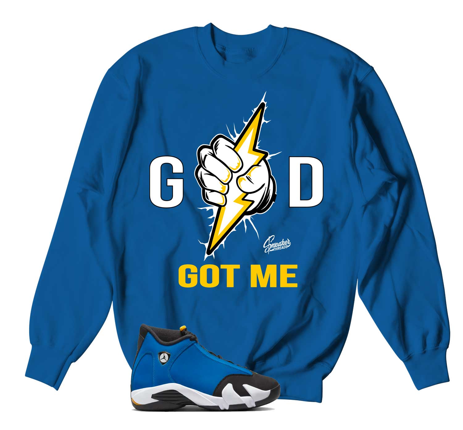 Retro 14 Laney Sweater - God Got Me - Blue