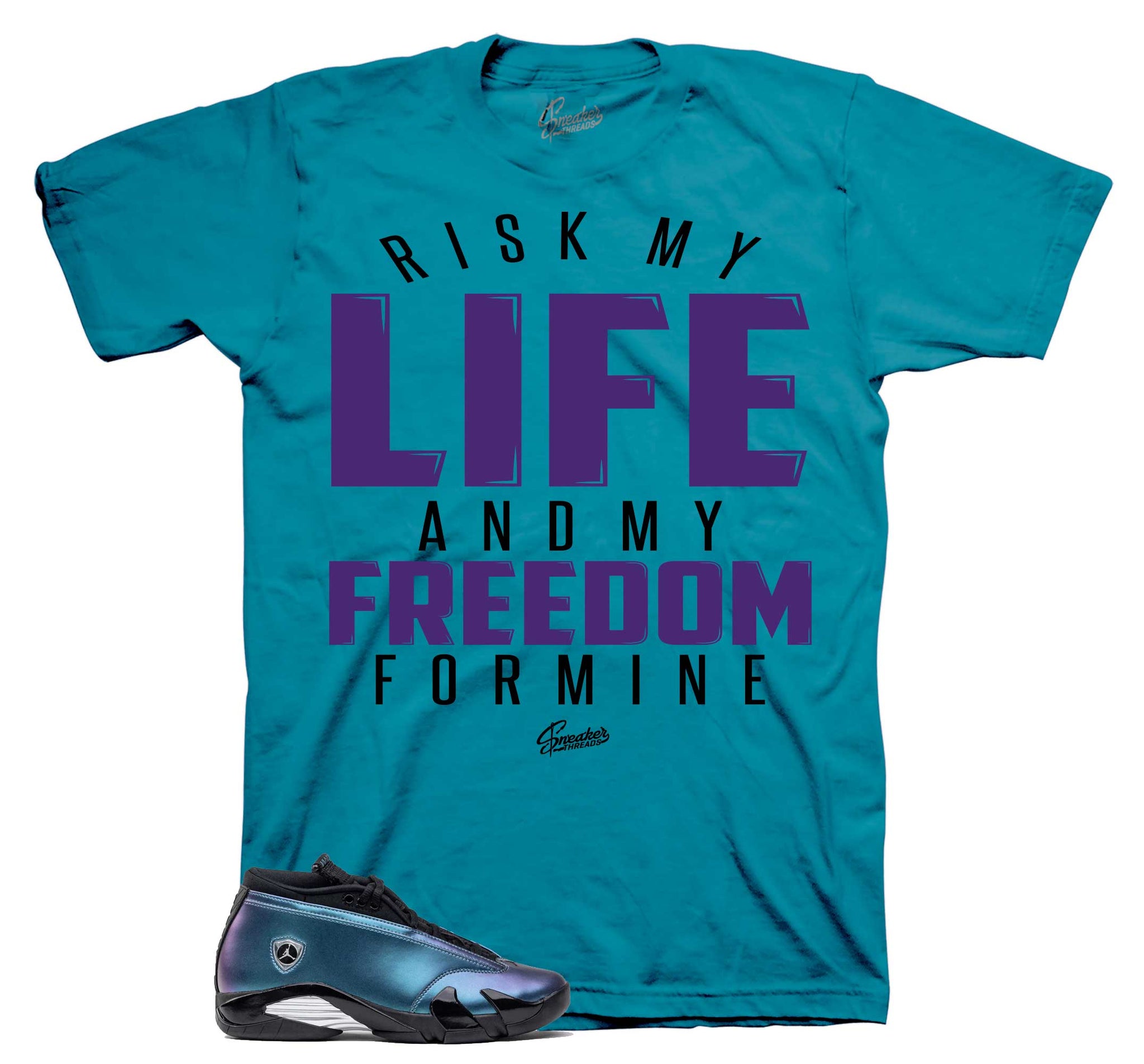 Retro 14 Love Letter Shirt - My Life - Teal