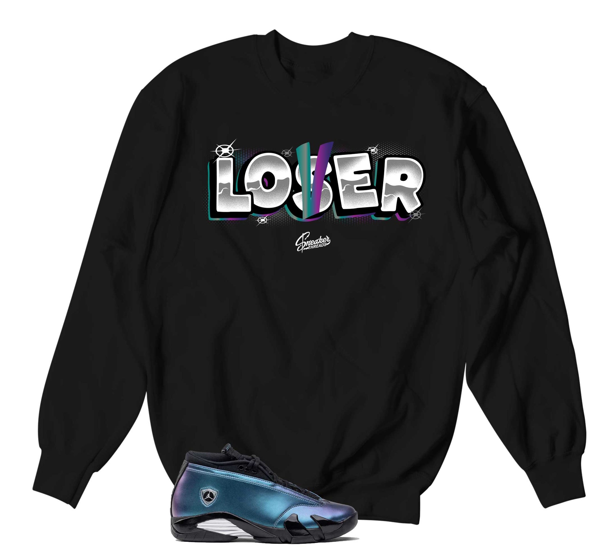 Retro 14 Love Letter Sweater - Loser Lover - Black