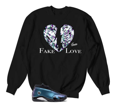 Retro 14 Love Letter Sweater - Fake Love - Black