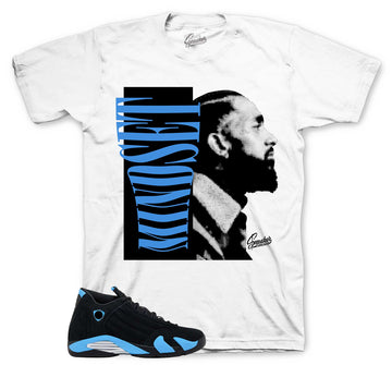 Retro 14 University Blue Shirt - Mindset - White