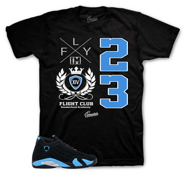 Retro 14 University Blue Shirt - Crest - Black