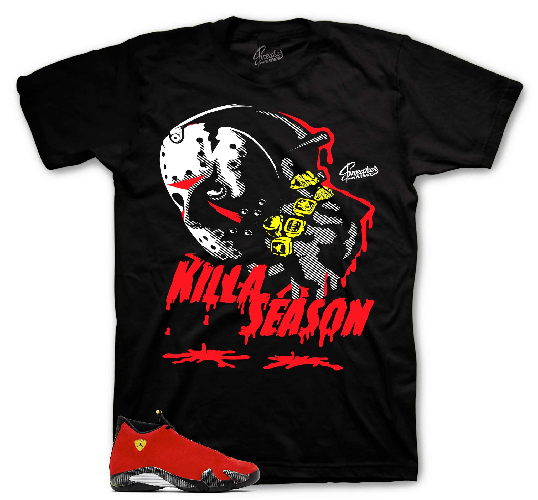 Retro 14 Challenge Red Shirt - Killa Season - Black