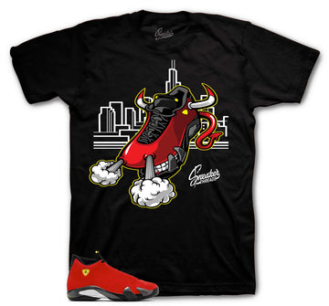 Retro 14 Challenge Red Shirt - Fly Kicks - Black