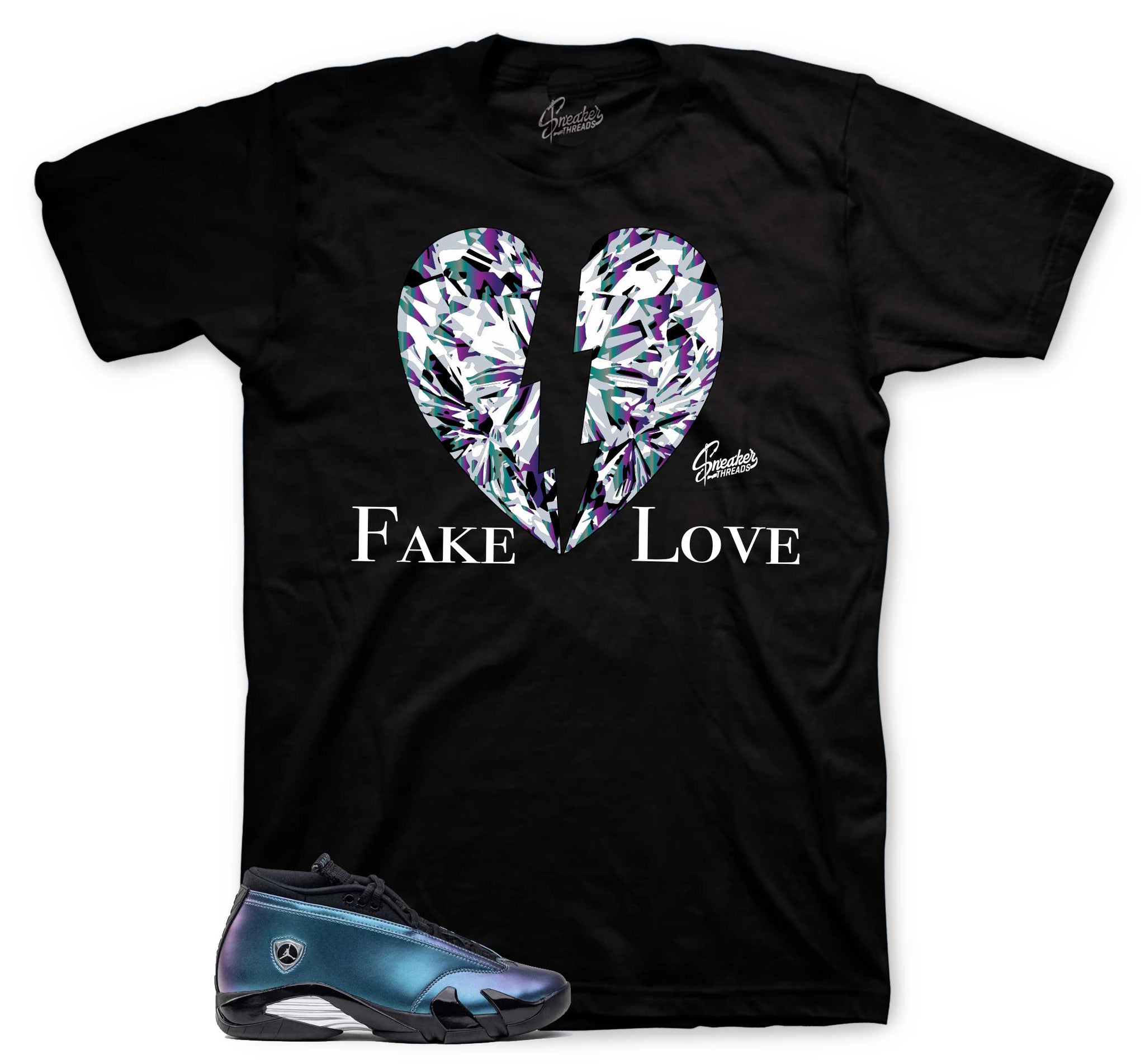 Retro 14 Love Letter Shirt - Fake Love - Black