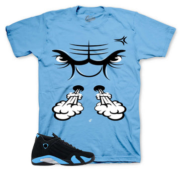 Retro 14 University Blue Shirt - Raging Face - University Blue