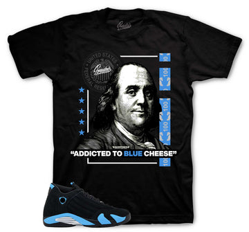 Retro 14 University Blue Shirt - Blue Cheese - Black