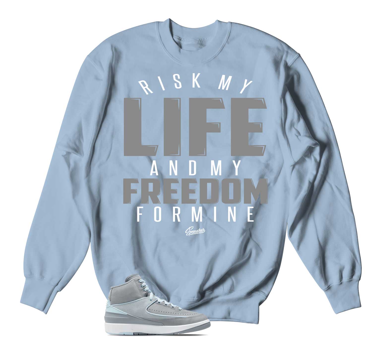 Retro 2 Cool Grey Sweater - My Life - Light BLue