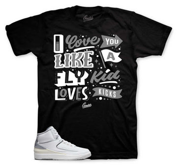 Retro 2 Cement Grey Shirt - Love Kicks - Black